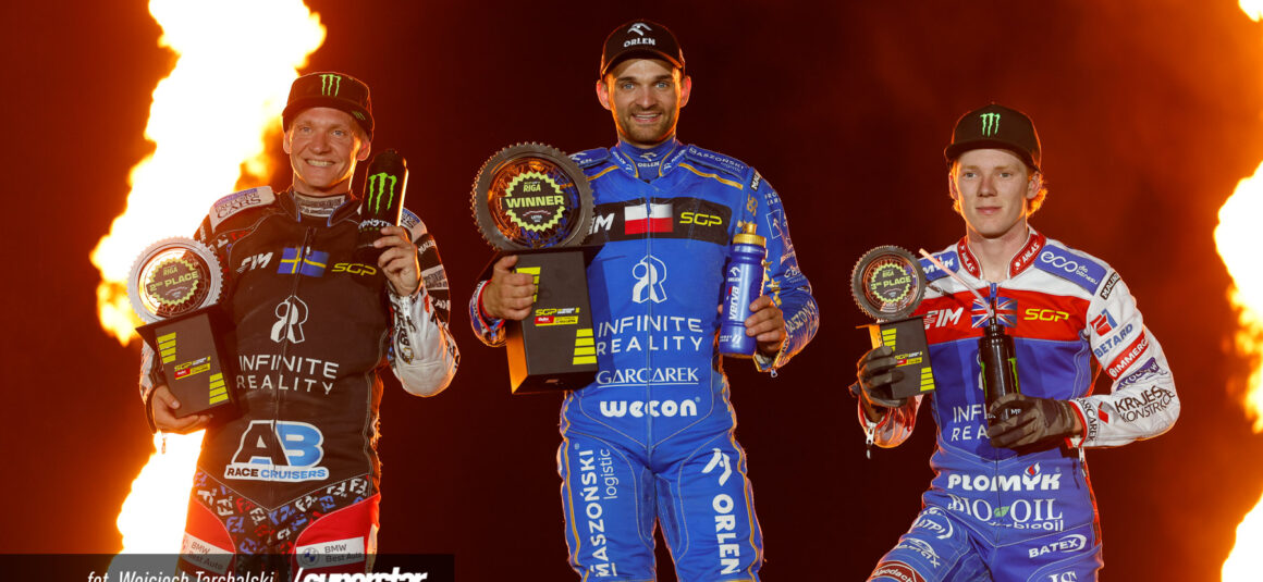 Dan Bewley na podium SGP w Rydze