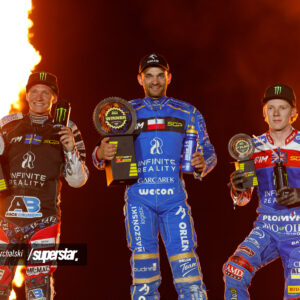 Dan Bewley na podium SGP w Rydze